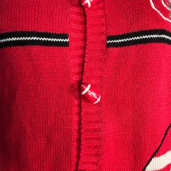 90s Ohio State Buckeyes Collegiate Football Button Knit Cardigan Sweater Medium - Picture 9 of 14